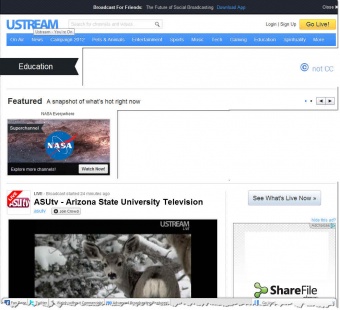 © Preview snapshot of the video streaming service, USTREAM