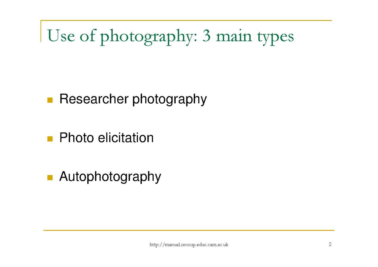 File:RECOUP Using photography Presentation 1 on visual images in research.pdf